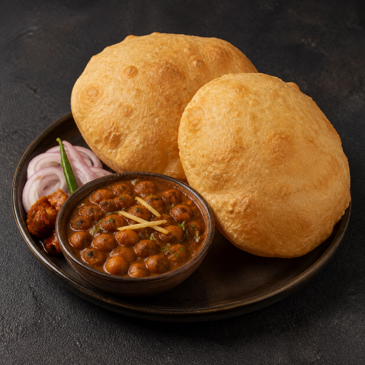 Chana with Bhatura or Rice