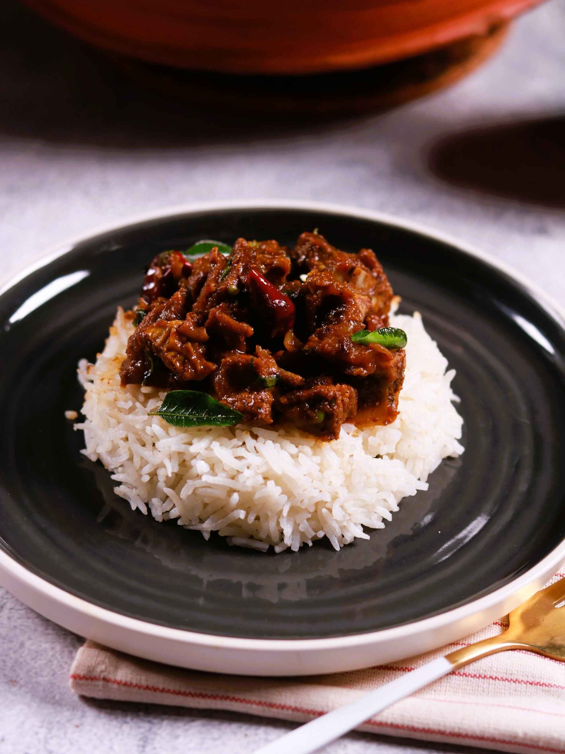 Mutton Sukkha with Rice